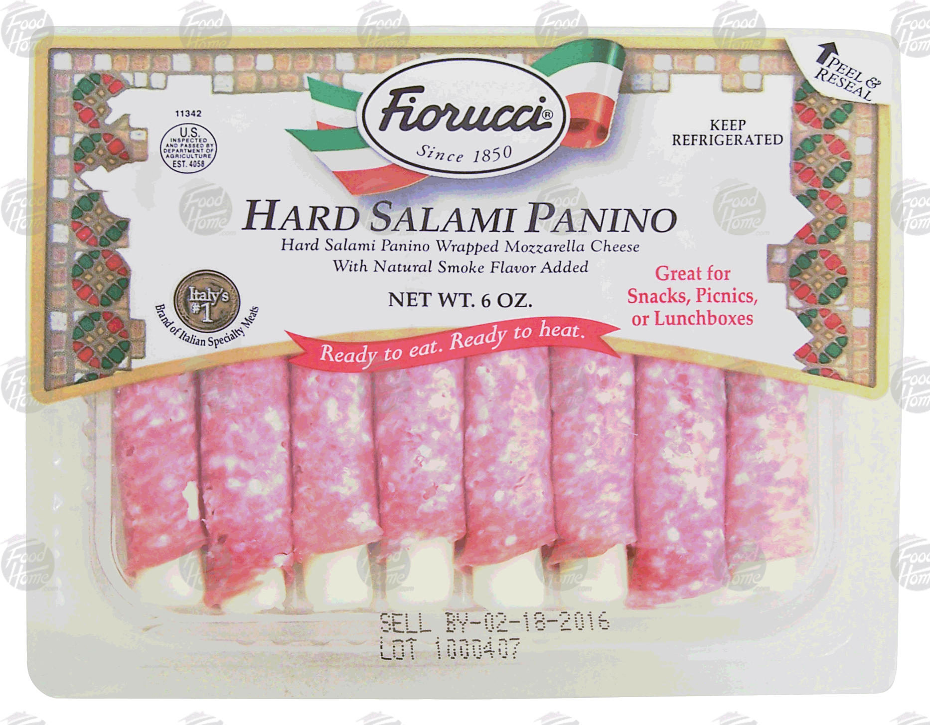 Fiorucci  hard salami panino wrapped mozzarella cheese Full-Size Picture